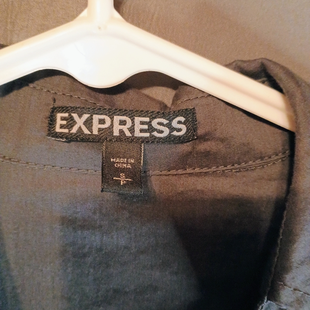 Express Women's Gray Ruffled Jacket - Picture 4 of 5